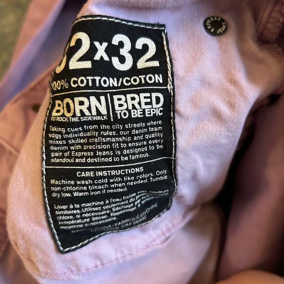 Express Rocco Slim Fit Jeans Size 32x30 Lavender Denim Skinny Leg Derby Easter - Picture 3 of 6